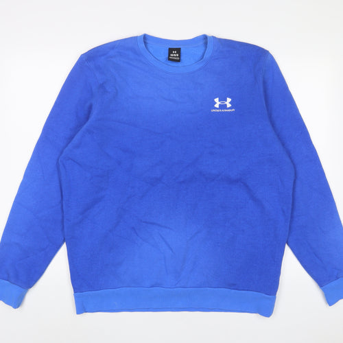 Under armour Mens Blue Cotton Pullover Sweatshirt Size L