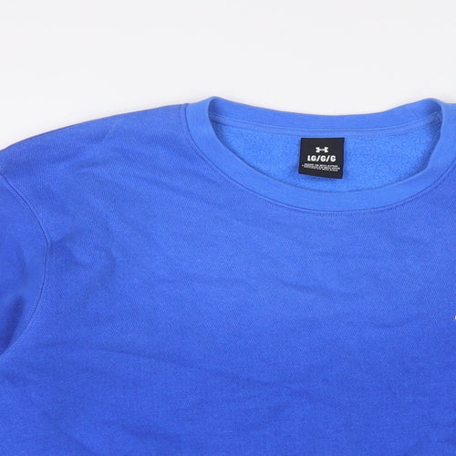 Under armour Mens Blue Cotton Pullover Sweatshirt Size L