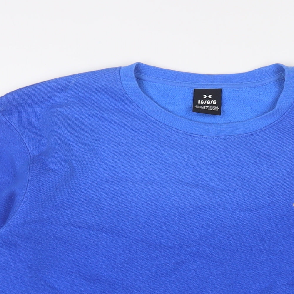 Under armour Mens Blue Cotton Pullover Sweatshirt Size L