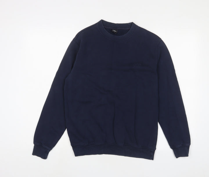Cotton Traders Mens Blue Cotton Pullover Sweatshirt Size S - Logo, Embroidered