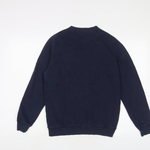 Cotton Traders Mens Blue Cotton Pullover Sweatshirt Size S - Logo, Embroidered