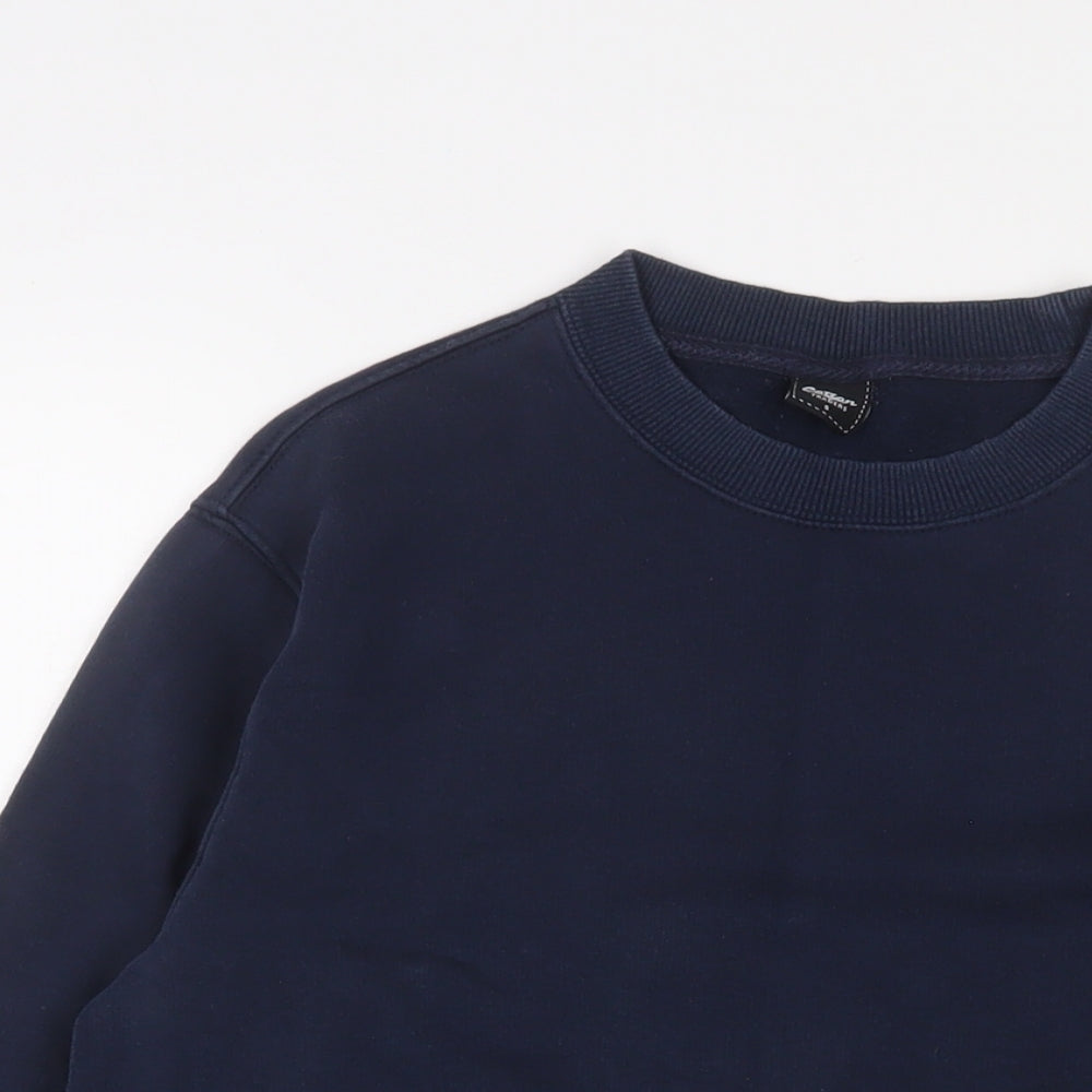 Cotton Traders Mens Blue Cotton Pullover Sweatshirt Size S - Logo, Embroidered