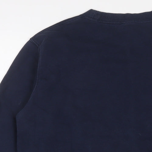 Cotton Traders Mens Blue Cotton Pullover Sweatshirt Size S - Logo, Embroidered