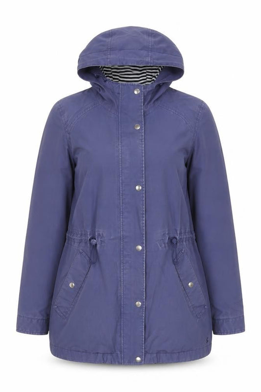 Front view of Jack Wills women’s purple jacket, size UK 12, zip