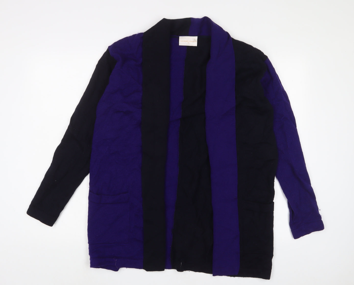 Country Casuals Womens Purple V-Neck Acrylic Cardigan Jumper Size M