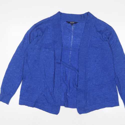 Maine Womens Blue V-Neck Acrylic Cardigan Jumper Size 16 - Open