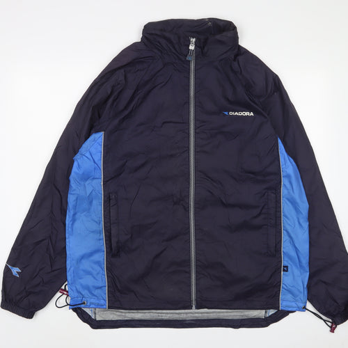 Diadora Mens Blue Jacket Size M Zip