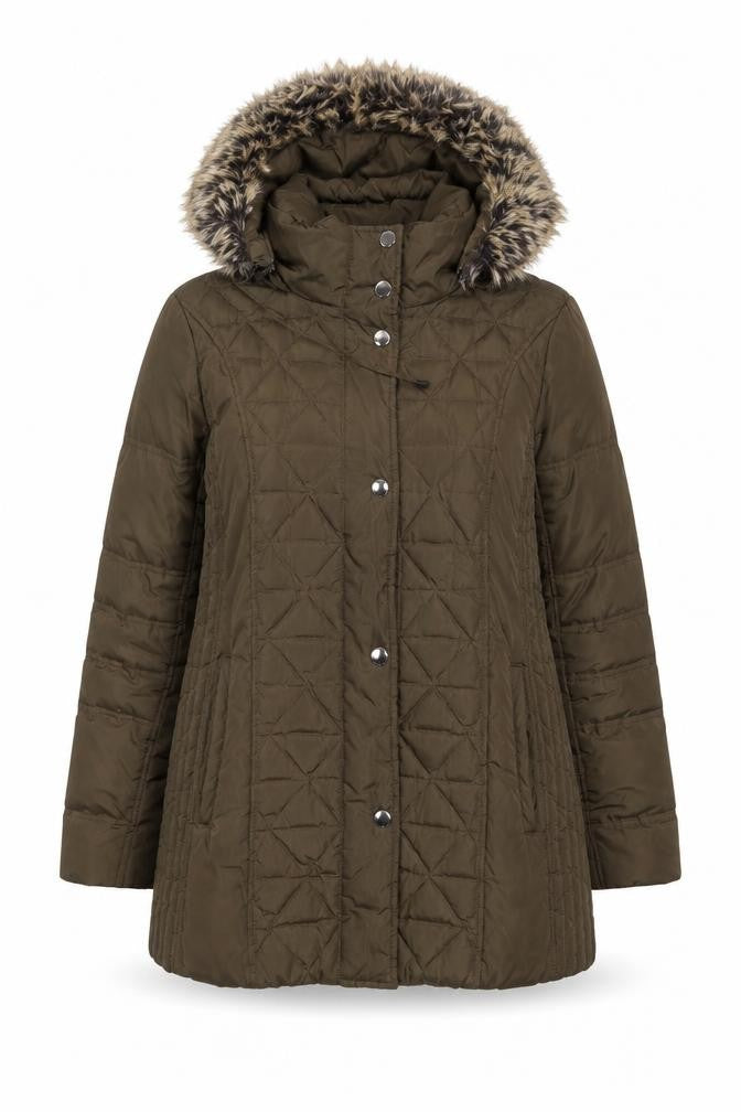 London Fog Womens Green Parka Coat Size L Zip