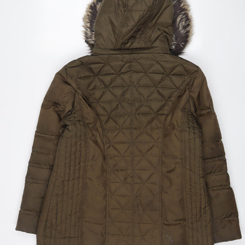 London Fog Womens Green Parka Coat Size L Zip
