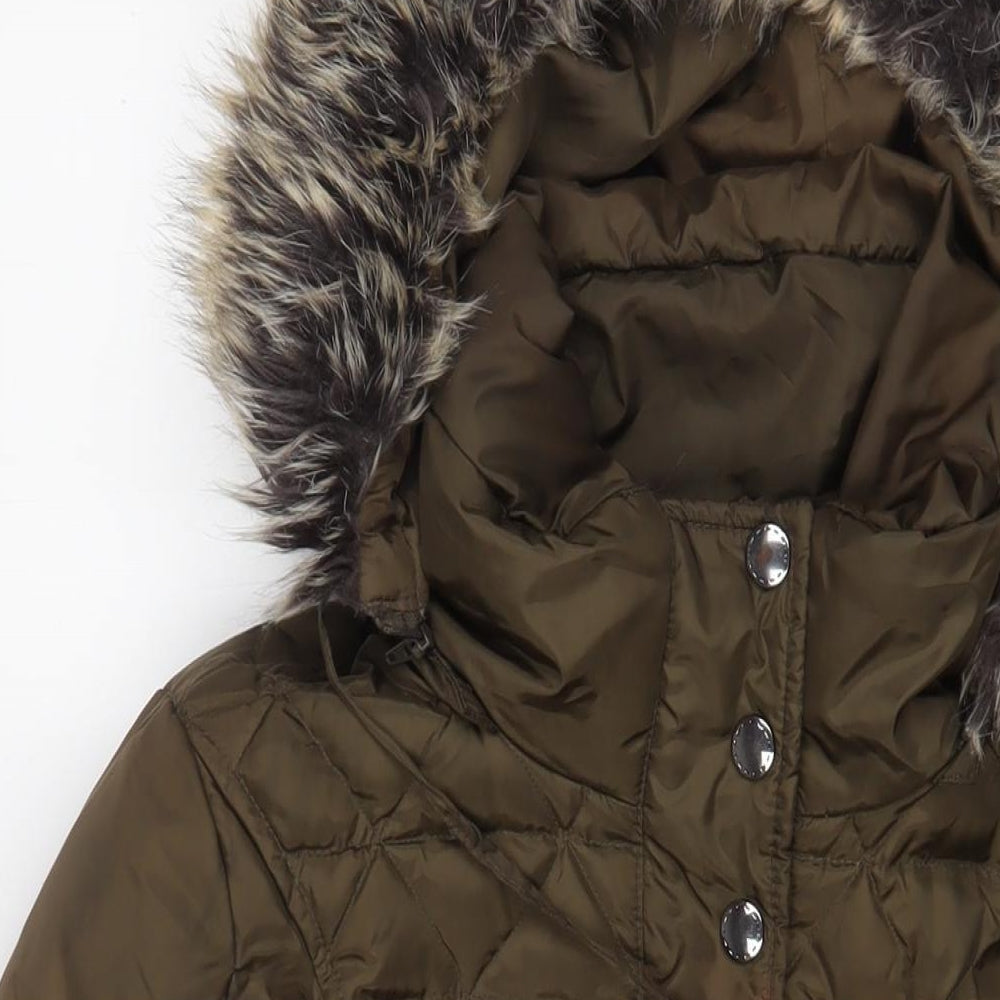 London Fog Womens Green Parka Coat Size L Zip