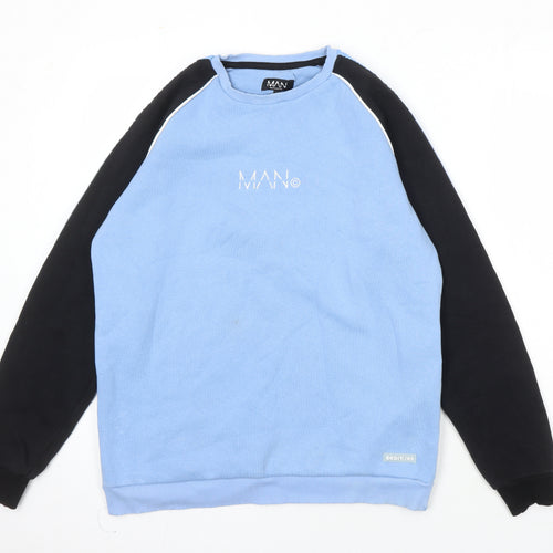BoohooMAN Mens Multicoloured Cotton Pullover Sweatshirt Size L