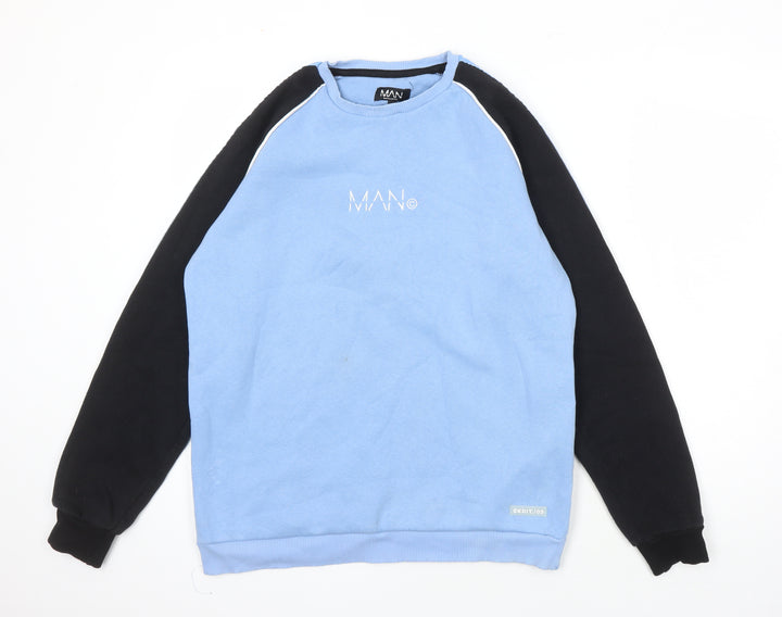 BoohooMAN Mens Multicoloured Cotton Pullover Sweatshirt Size L