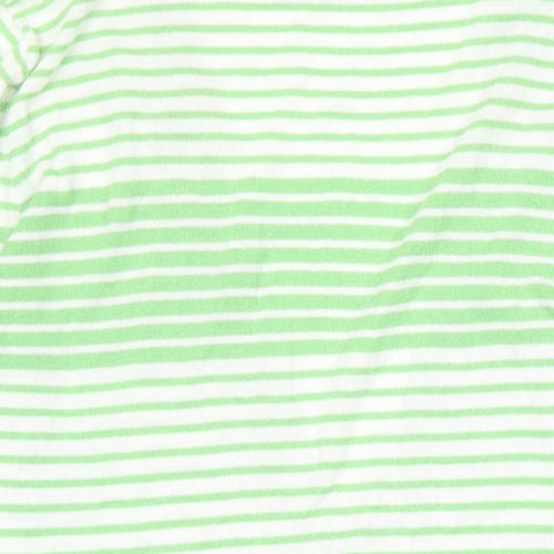 NEXT Girls Green Sweetheart Striped 100% Cotton Cardigan Jumper Size 11-12 Years Button