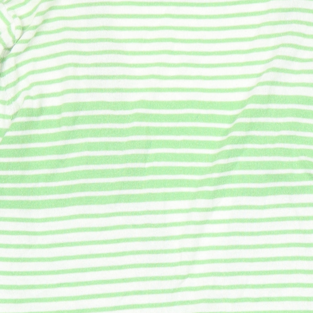 NEXT Girls Green Sweetheart Striped 100% Cotton Cardigan Jumper Size 11-12 Years Button