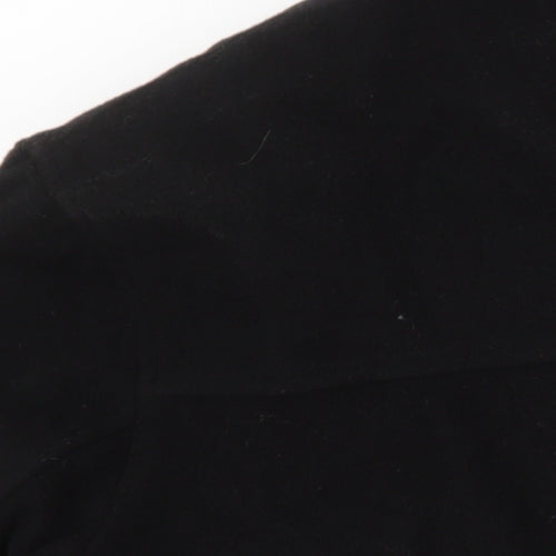 Paul Berman Mens Black Herringbone Overcoat Coat Size L Button