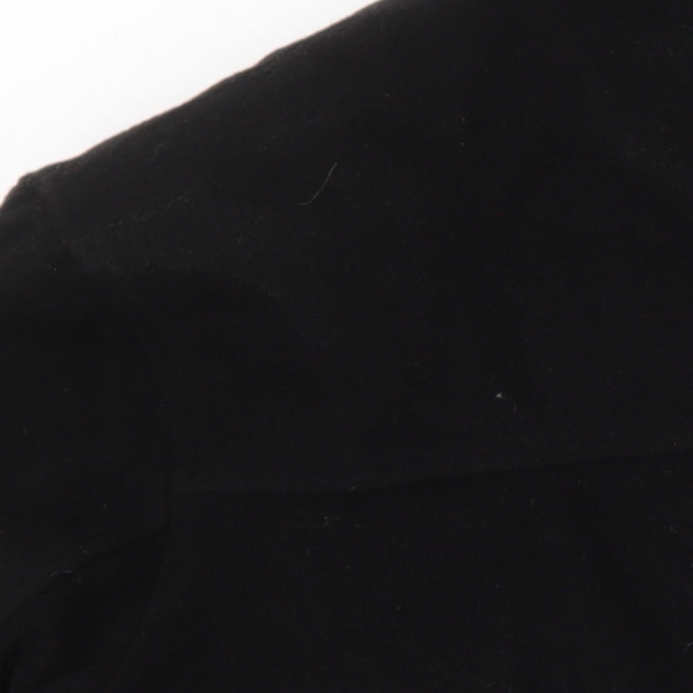 Paul Berman Mens Black Herringbone Overcoat Coat Size L Button