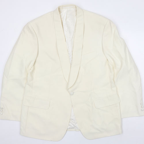 Warwicks Mens Ivory Polyester Jacket Blazer Size 44 Regular