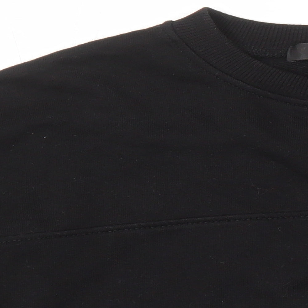 Missguided Womens Black Polyester Pullover Sweatshirt Size 10 Drawstring - Cropped