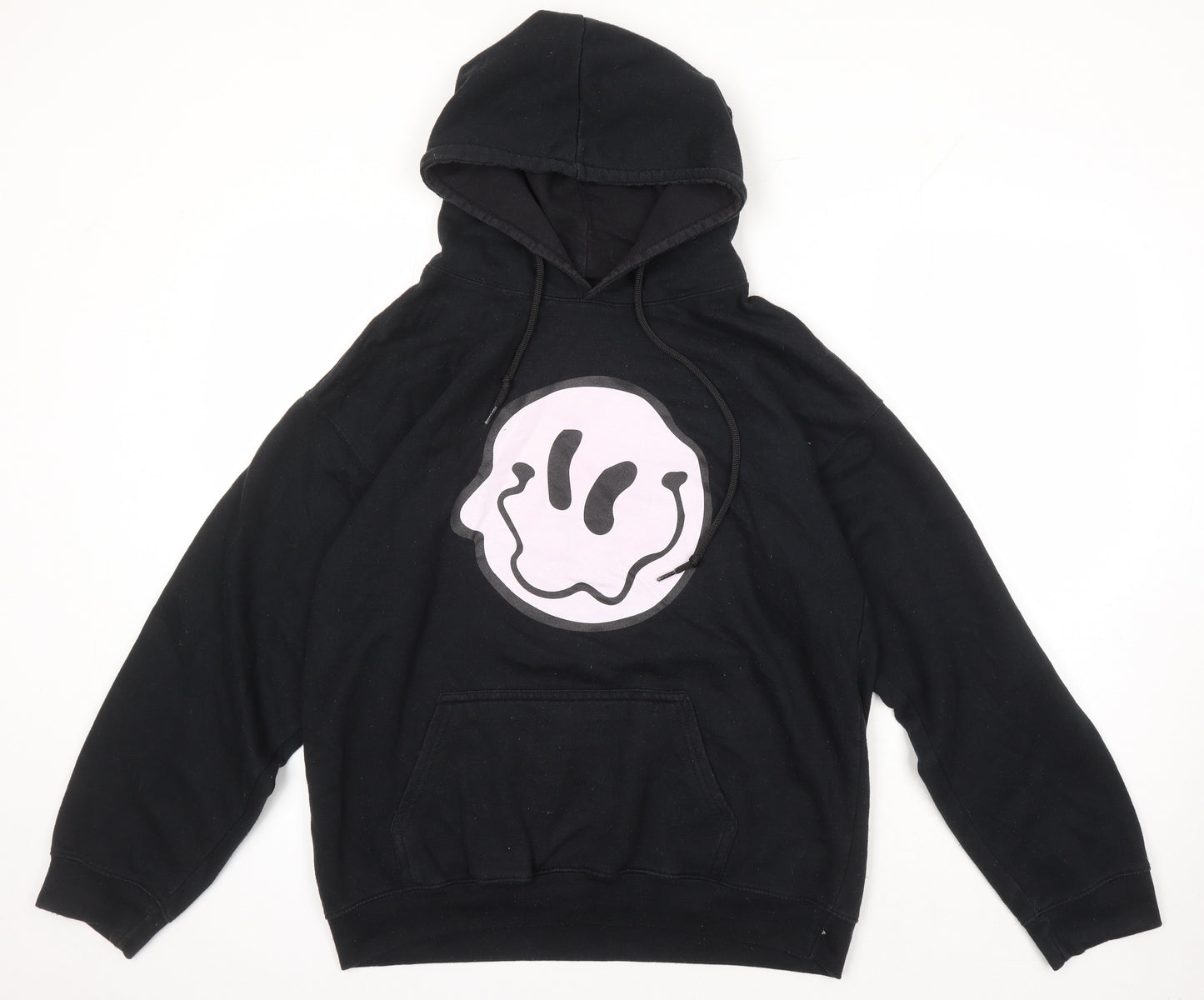 BoohooMAN Mens Black Polyester Pullover Hoodie Size M