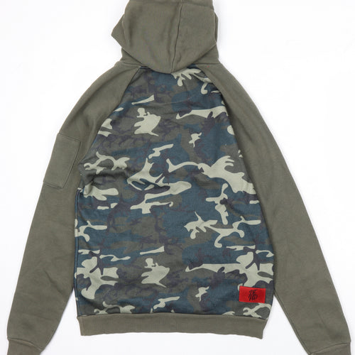 DFND Mens Multicoloured Camouflage Polyester Pullover Hoodie Size S