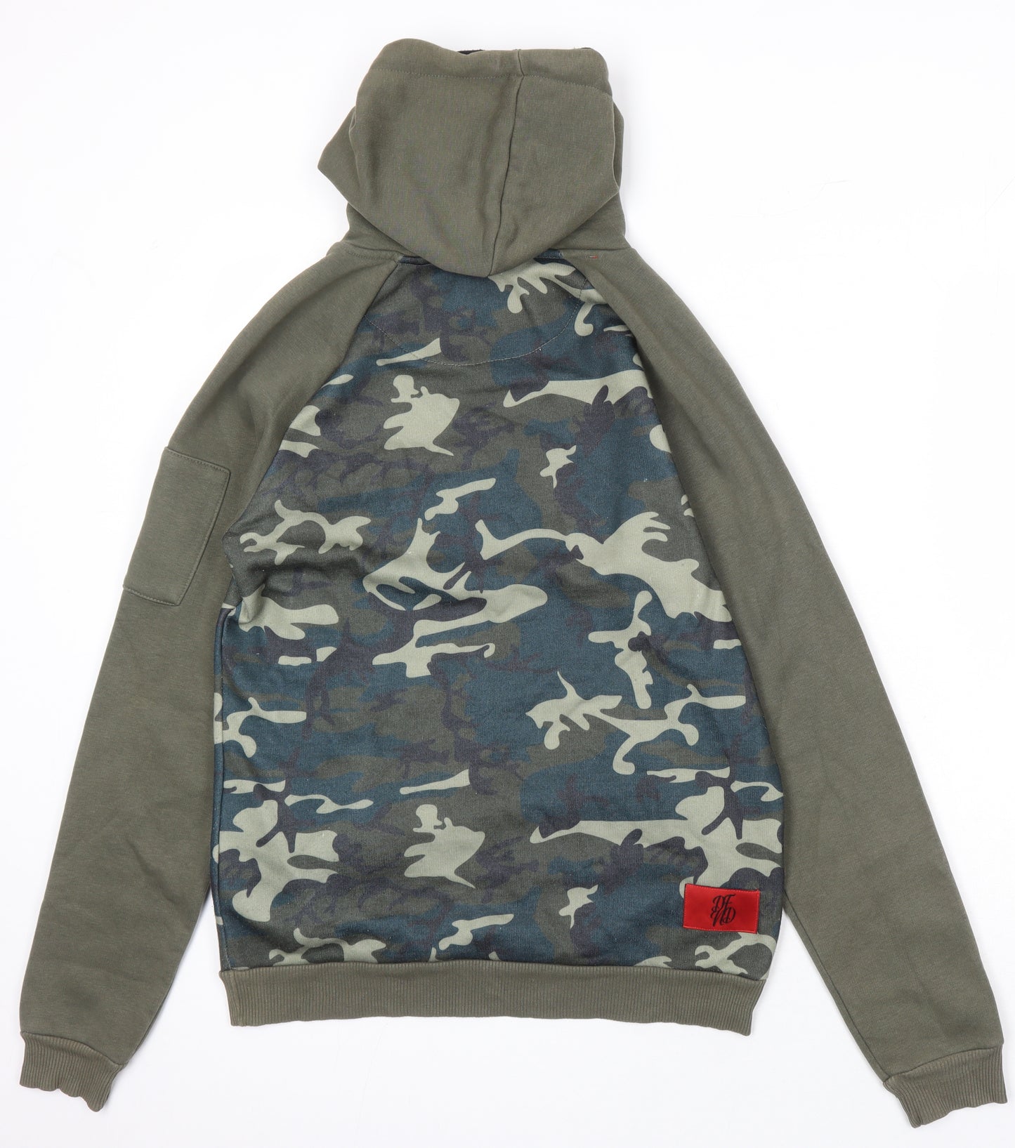 DFND Mens Multicoloured Camouflage Polyester Pullover Hoodie Size S