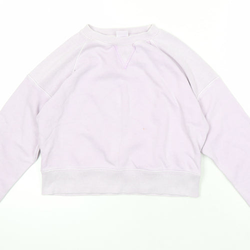Zara Girls Purple Cotton Pullover Sweatshirt Size 9-10 Years