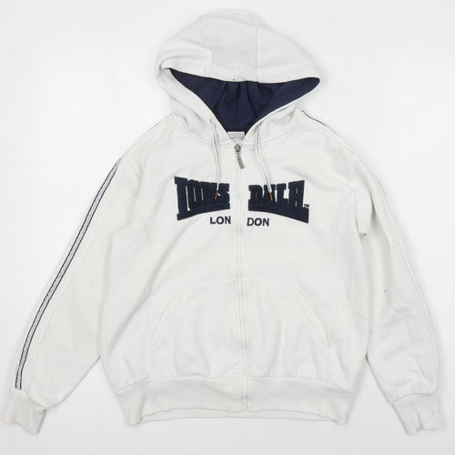 Lonsdale Boys White Polyester Full Zip Hoodie Size 10 Years Zip