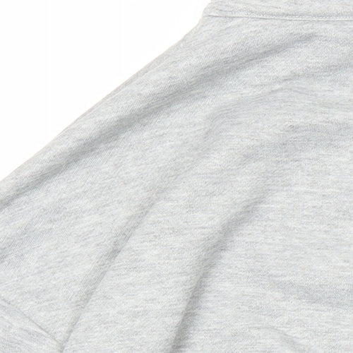 Zaful Womens Grey Cotton Pullover Sweatshirt Size 10 - Elasticated waist, Cropped