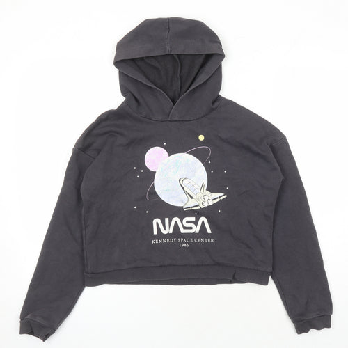 H&M Boys Grey Cotton Pullover Hoodie Size 12-13 Years - NASA