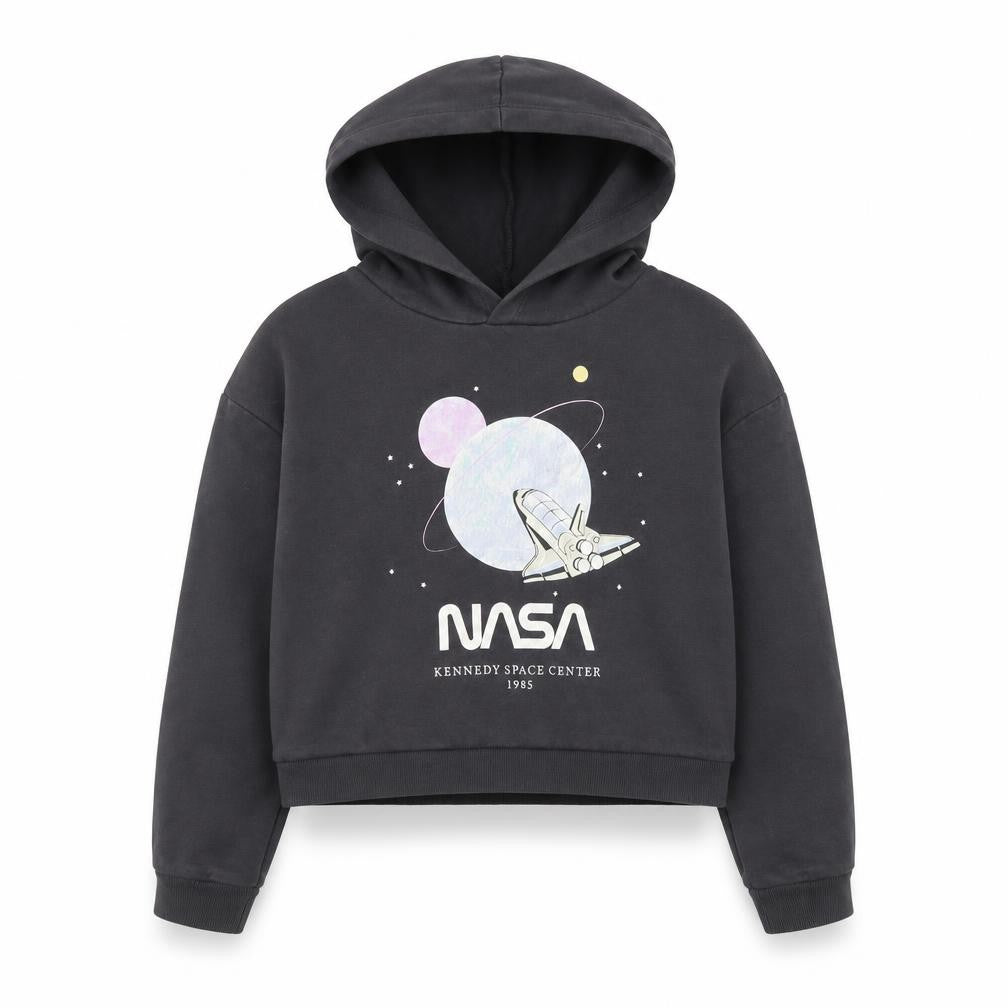 H&M Boys Grey Cotton Pullover Hoodie Size 12-13 Years - NASA