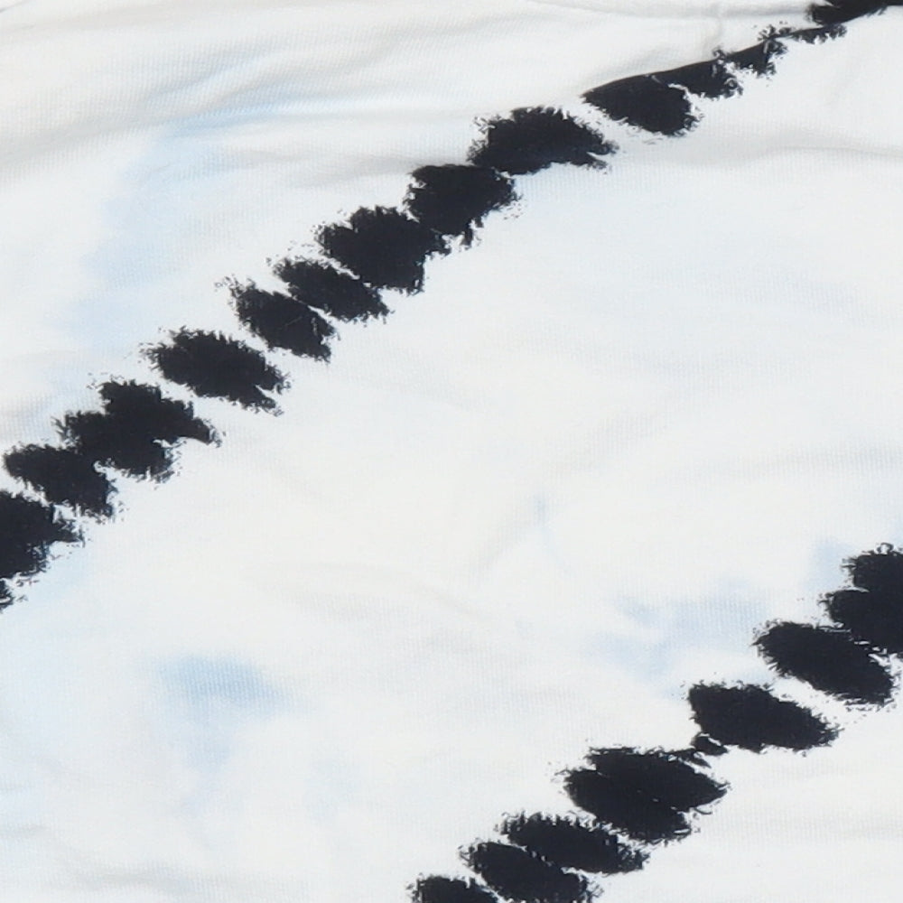 H&M Womens White Geometric Polyester Pullover Hoodie Size L