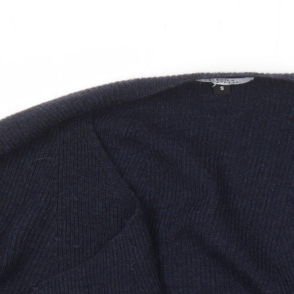 Galeries Lafayette Womens Blue V-Neck Wool Blend Cardigan Jumper Size S