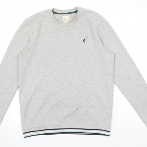 Jack Wills Mens Grey Cotton Pullover Sweatshirt Size L