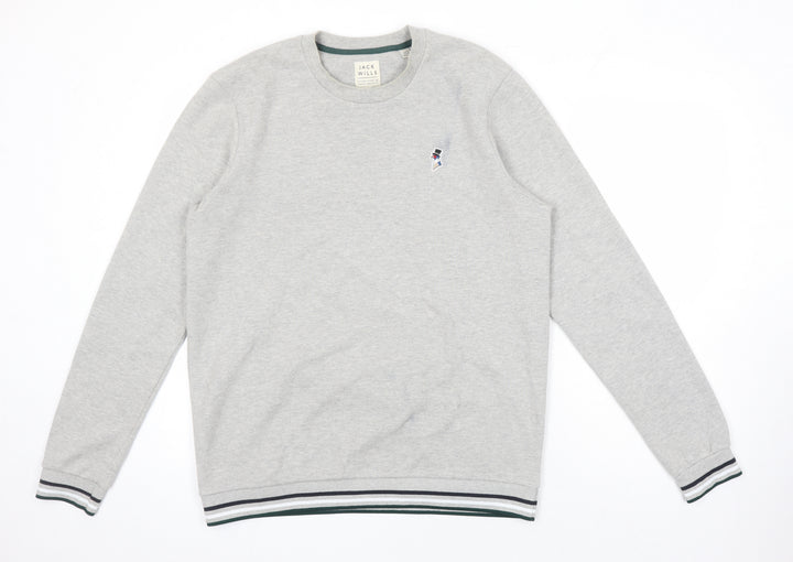 Jack Wills Mens Grey Cotton Pullover Sweatshirt Size L