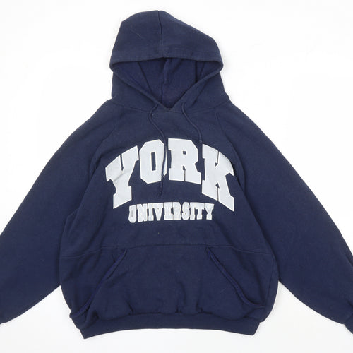 JSW Womens Blue Polyester Pullover Hoodie Size L