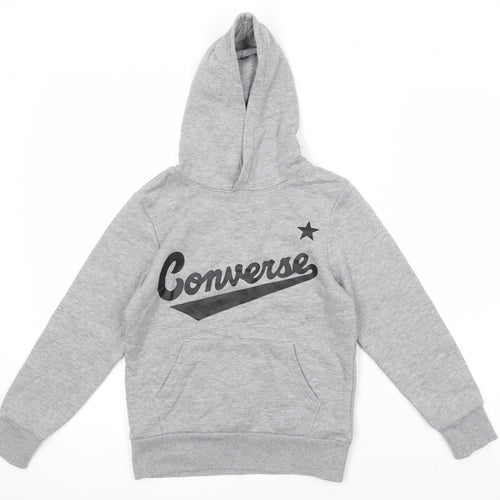 Converse Boys Grey Houndstooth Polyester Pullover Hoodie Size 8-9 Years