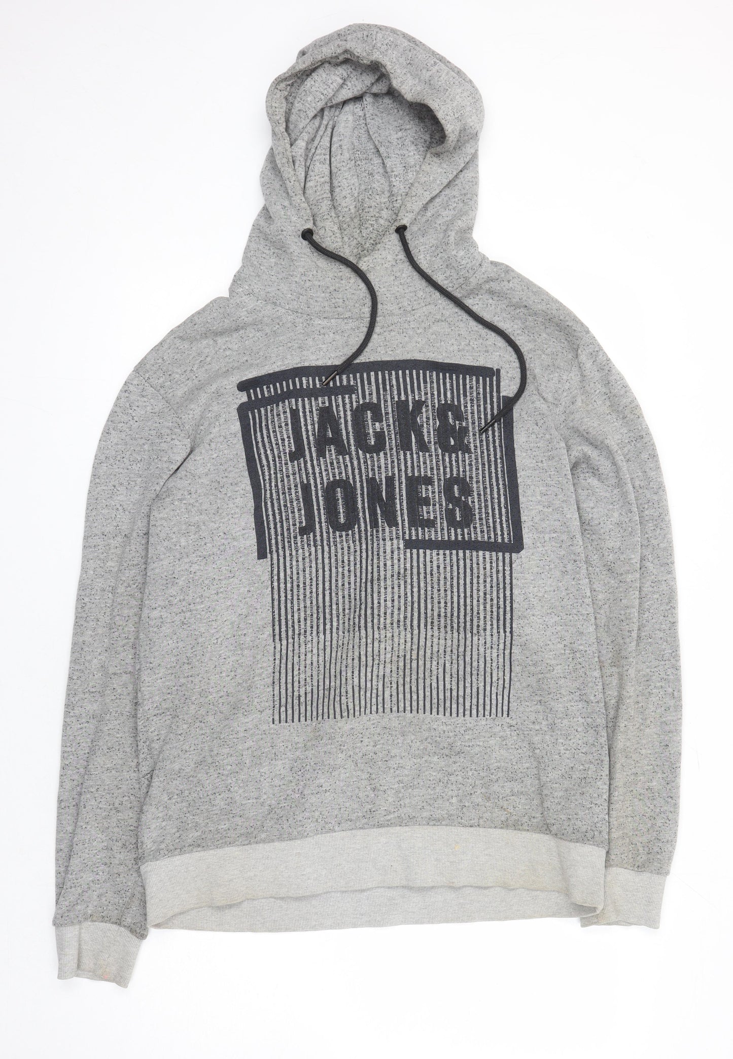 JACK & JONES Mens Grey Polyester Pullover Hoodie Size M