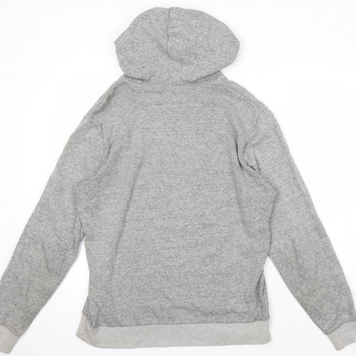 JACK & JONES Mens Grey Polyester Pullover Hoodie Size M