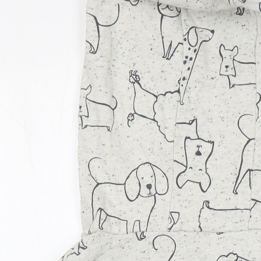 NEXT Girls Grey Geometric Polyester Pullover Hoodie Size 10 Years - Dogs