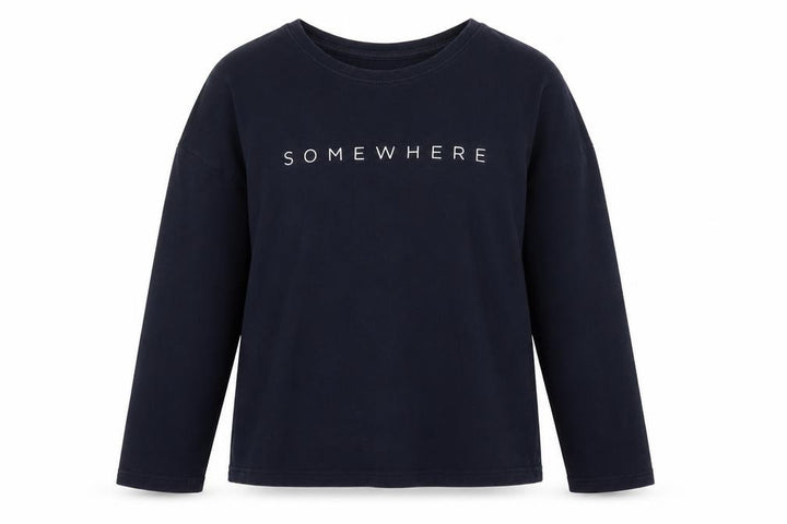 Mango Womens Blue Polyester Pullover Sweatshirt Size S
