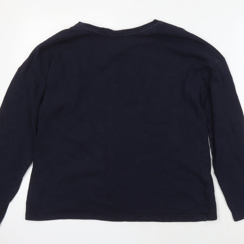 Mango Womens Blue Polyester Pullover Sweatshirt Size S