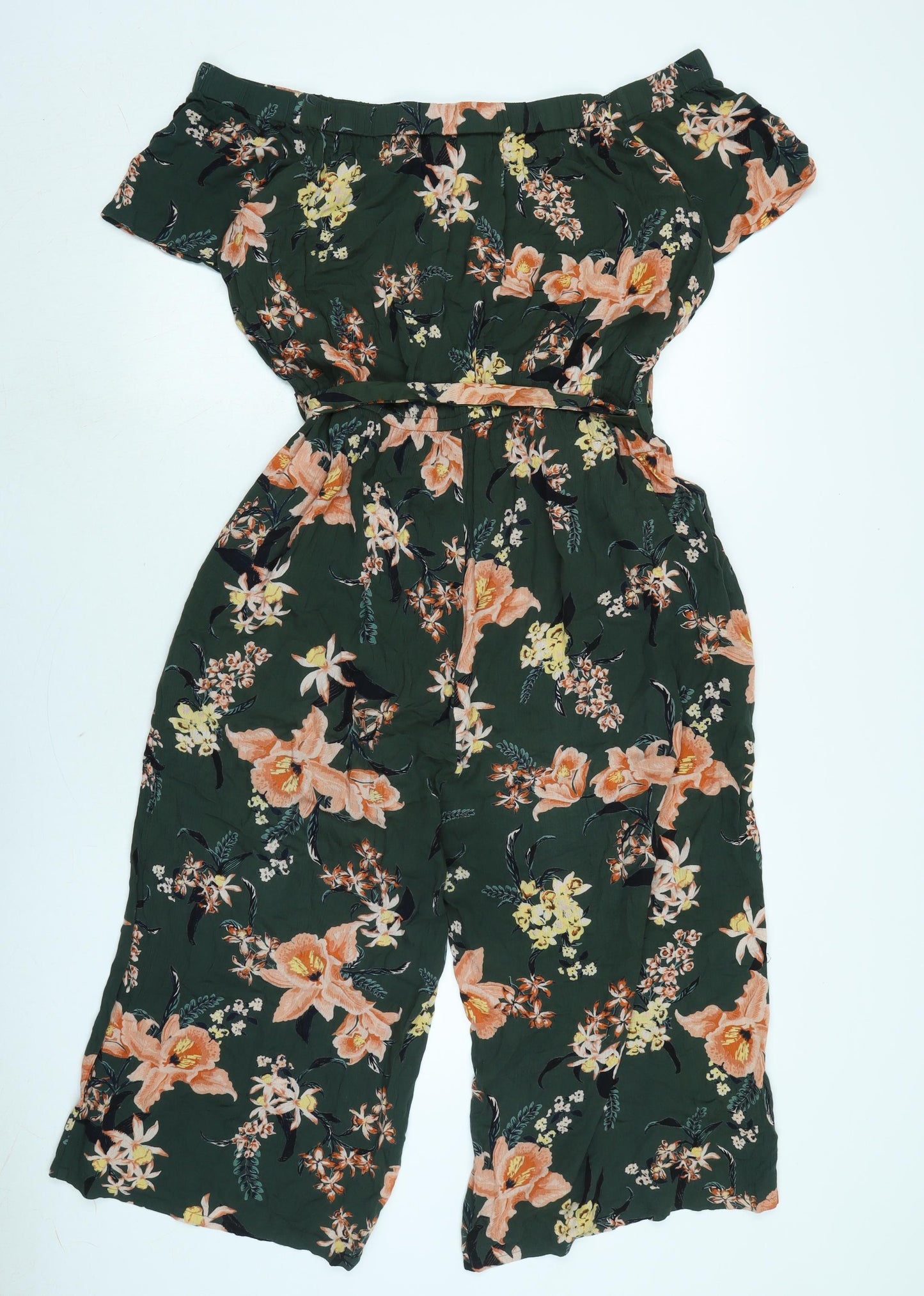 Dorothy Perkins Womens Multicoloured Floral Polyester Jumpsuit One-Piece Size 10 L18 in