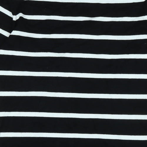 M&Co Womens Black Boat Neck Nylon Pullover Jumper Size 14