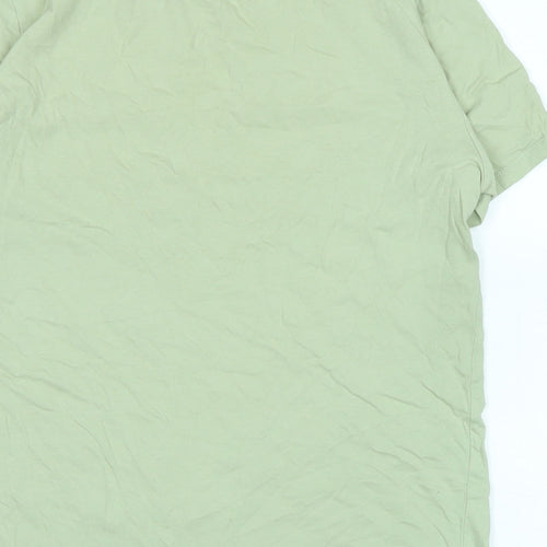 New Look Womens Green Cotton Basic T-Shirt Size 10 Crew Neck
