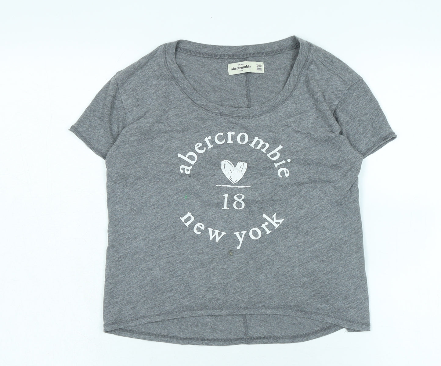 Ambercombe & finch Womens Grey Cotton Basic T-Shirt Size 10 Boat Neck