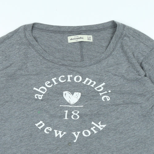 Ambercombe & finch Womens Grey Cotton Basic T-Shirt Size 10 Boat Neck
