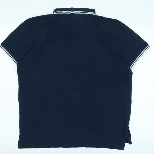 Pierre Carden Mens Blue Cotton T-Shirt Size L Collared