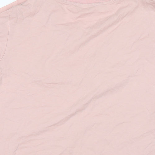 V code Womens Pink Cotton Basic T-Shirt Size L Boat Neck