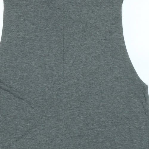 Topshop Womens Grey Cotton Basic Tank Size 12 Scoop Neck