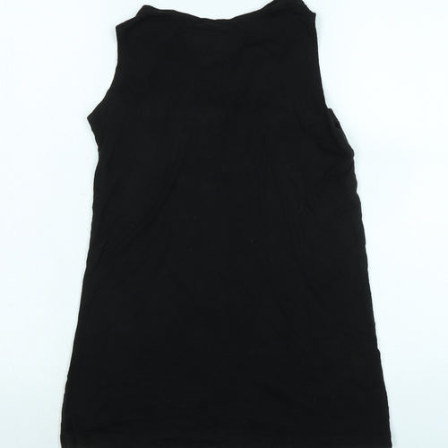 gothicana Womens Black Cotton Tunic Tank Size M Crew Neck